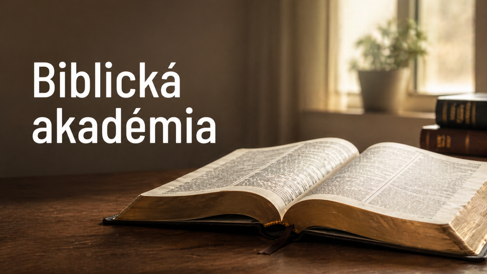 Grafika Biblickej akadémie s otvorenou Bibliou