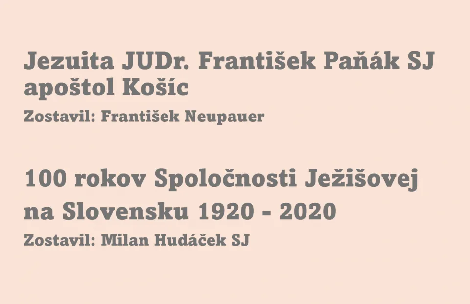 Grafika prezentácie kníh o Františkovi Paňákovi SJ a jezuitoch na Slovensku